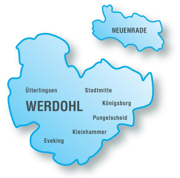 Übersichtskarte der Wohnungsgesellschaft Werdohl