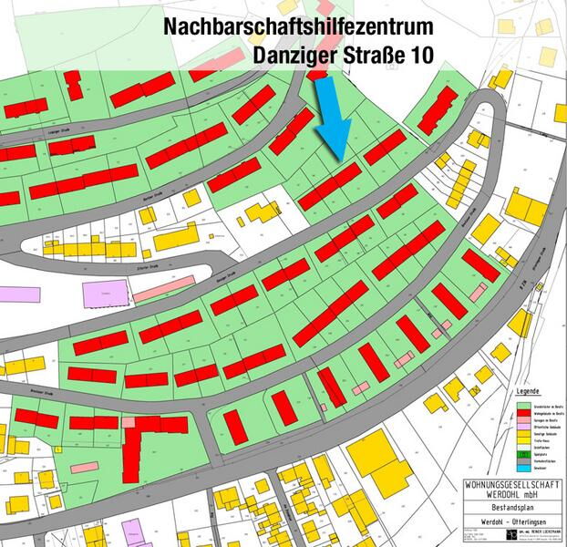 Bestandsplan mit geplantem Nachbarschaftshilfezentrum in Werdohl-Ütterlingsen