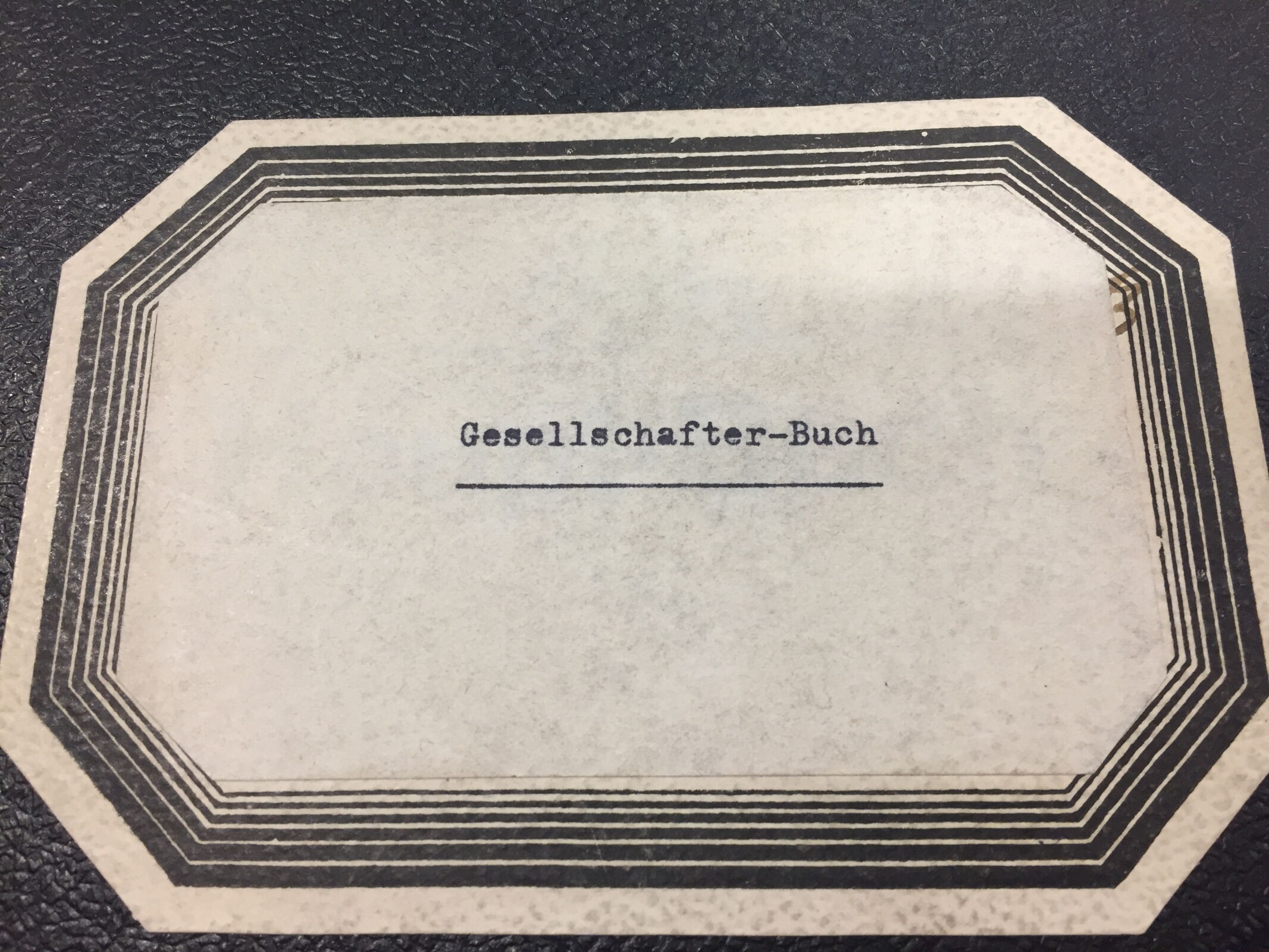 Gesellschafterbuch von 1941 mit Vermerk über Einzahlungen Geschäftsanteile